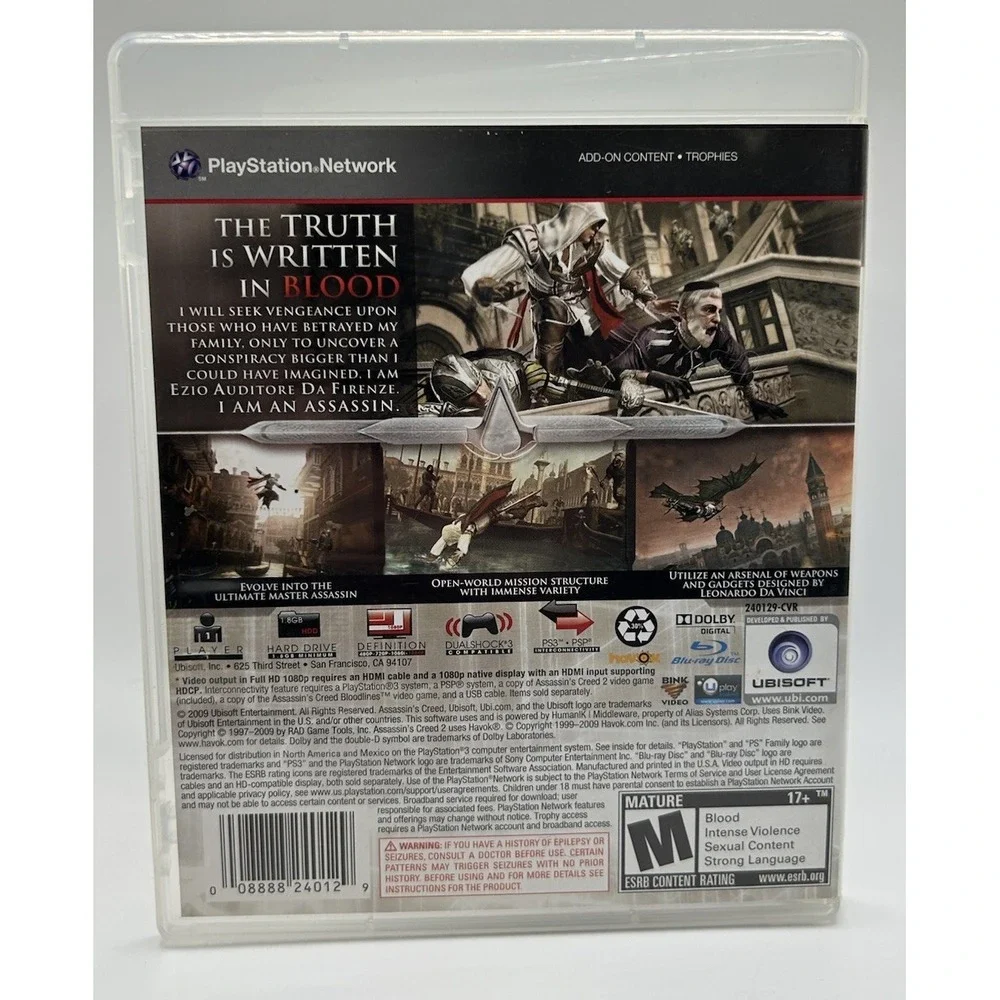 Assassin's Creed II Sony PlayStation 3 2009 Complete With Manual‎ EUC